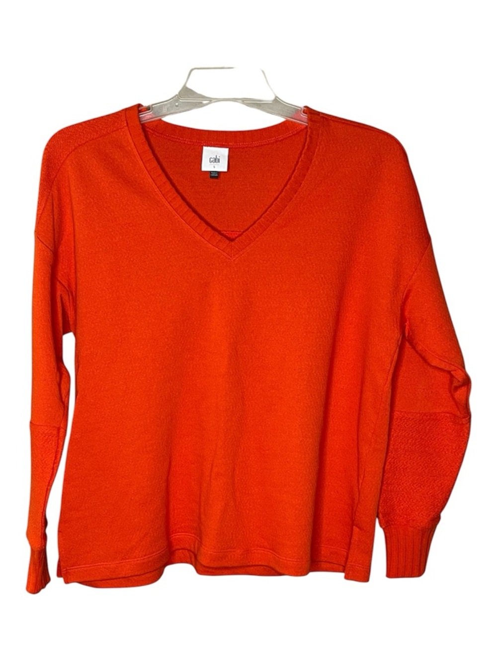 CAbi Bright Orange Crewneck Sweater Sz S